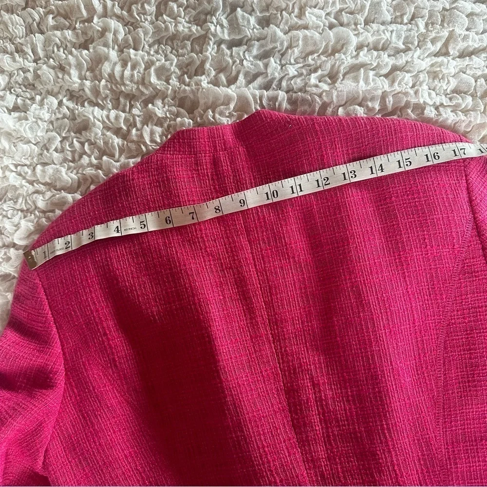 Pink Textured Blazer Jacket Womens Size 12 Workwear Lined Button Front